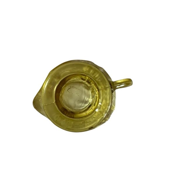 Madrid Federal Glass Yellow‎ Depression 3-1/4" Footed Creamer Vintage 1930's - Picture 6 of 13